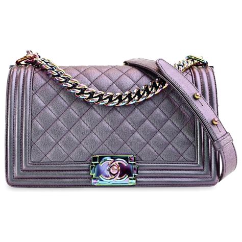 Authentic Unicorn Chanel Mermaid Iridescent Purple Calfskin 